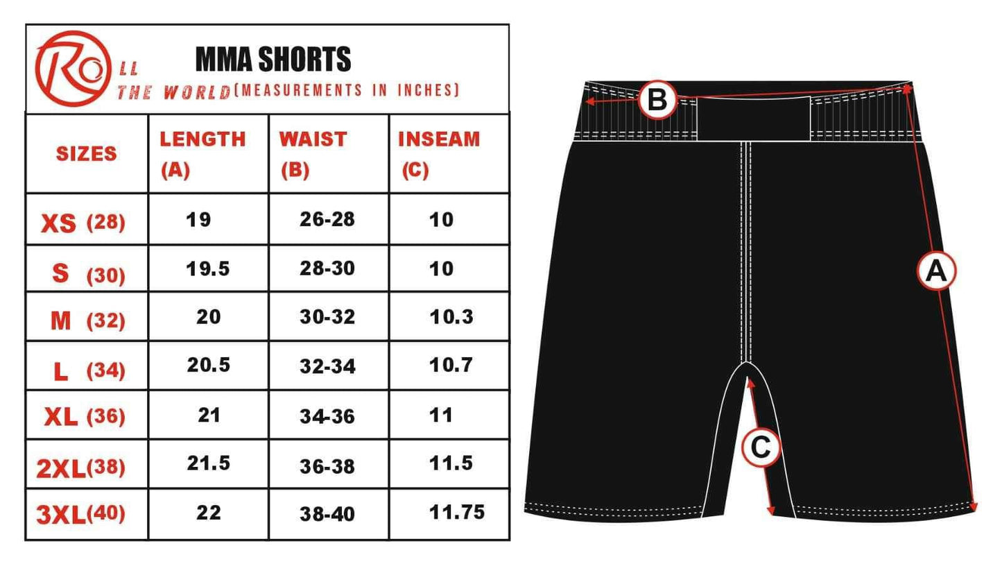Men's Fight Shorts #002 - Black and Yella